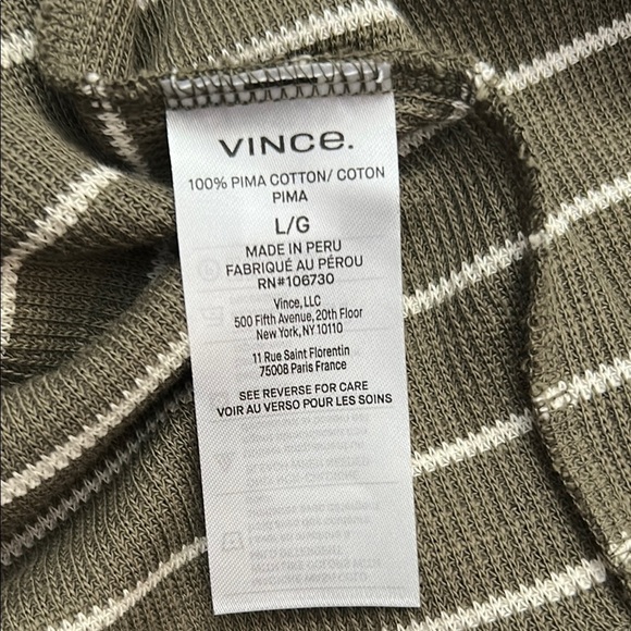 Vince Men’s Green and White Long Sleeve Tee, Size - Picture 12 of 12